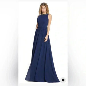 Ieena by Mac Duggal - 55147 Beaded Jewel Neck A-Line Gown NWT